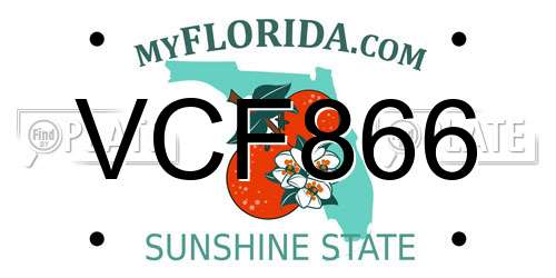 VCF866 Florida License Plate