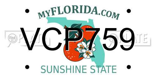 VCP759 Florida License Plate