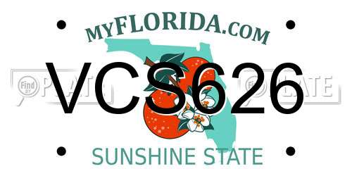 VCS626 Florida License Plate