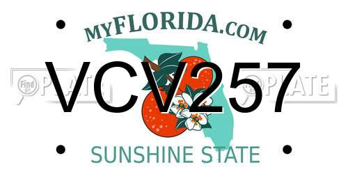 VCV257 Florida License Plate