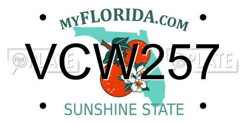 VCW257 Florida License Plate