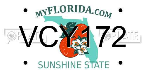 VCY172 Florida License Plate