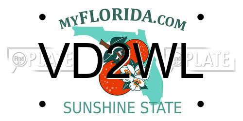 VD2WL Florida License Plate