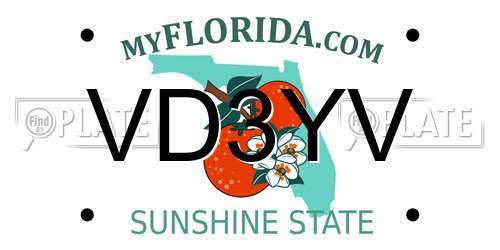 VD3YV Florida License Plate
