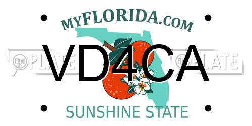 VD4CA Florida License Plate