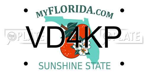 VD4KP Florida License Plate