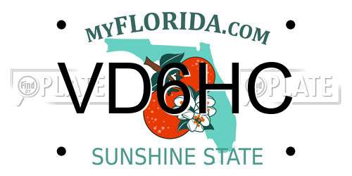 VD6HC Florida License Plate