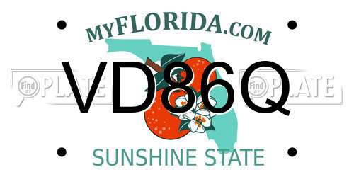 VD86Q Florida License Plate