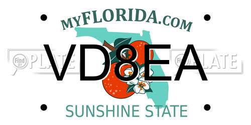 VD8EA Florida License Plate