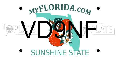 VD9NF Florida License Plate