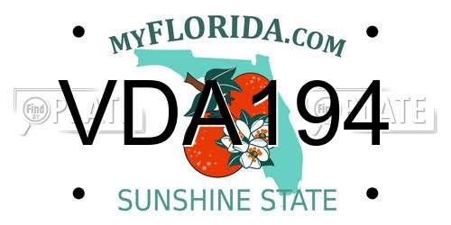 VDA194 Florida License Plate