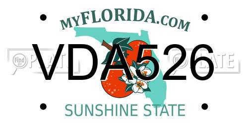 VDA526 Florida License Plate