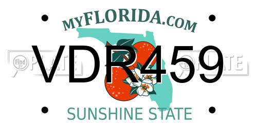 VDR459 Florida License Plate