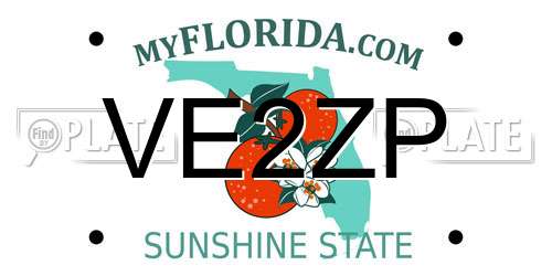 VE2ZP Florida License Plate
