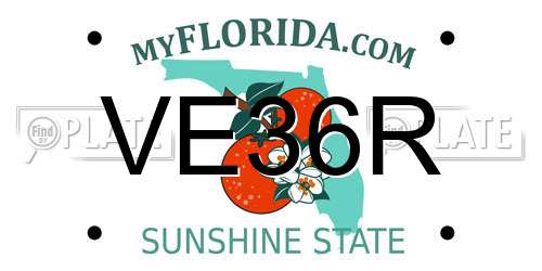 VE36R Florida License Plate