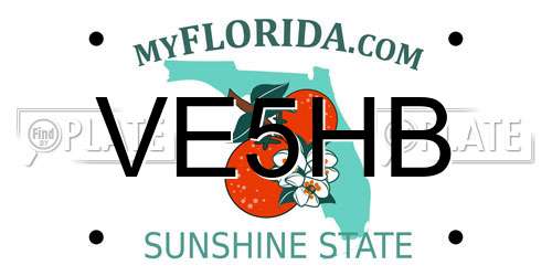 VE5HB Florida License Plate