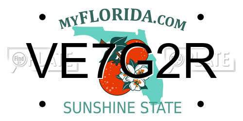 VE7G2R Florida License Plate