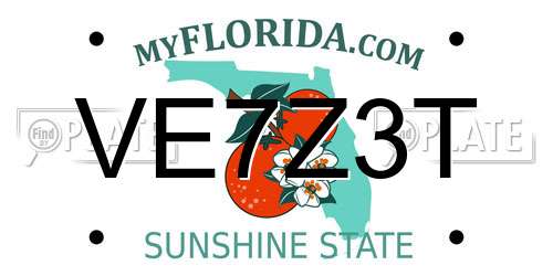 VE7Z3T Florida License Plate