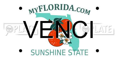 VENCI Florida License Plate
