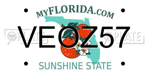 VEOZ57 Florida License Plate