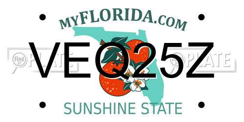 VEQ25Z Florida License Plate