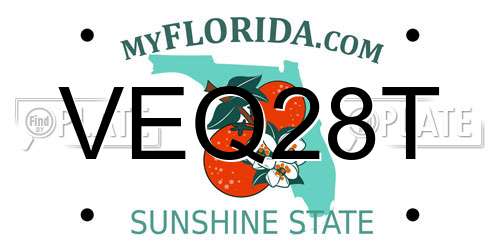 VEQ28T Florida License Plate