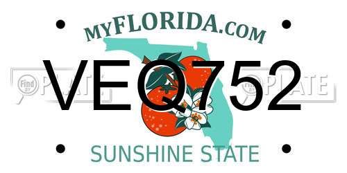 VEQ752 Florida License Plate
