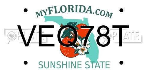 VEQ78T Florida License Plate