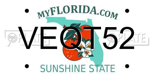 VEQT52 Florida License Plate