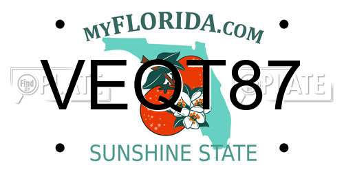 VEQT87 Florida License Plate