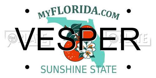 VESPER Florida License Plate