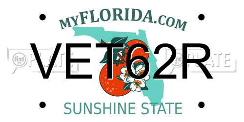 VET62R Florida License Plate