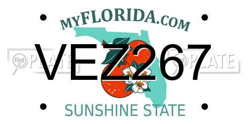 VEZ267 Florida License Plate