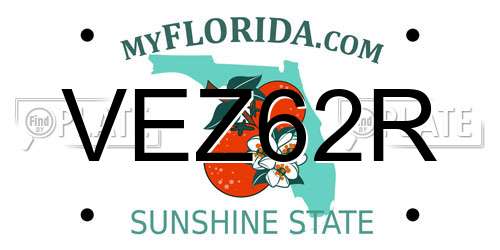 VEZ62R Florida License Plate