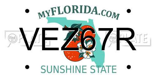 VEZ67R Florida License Plate
