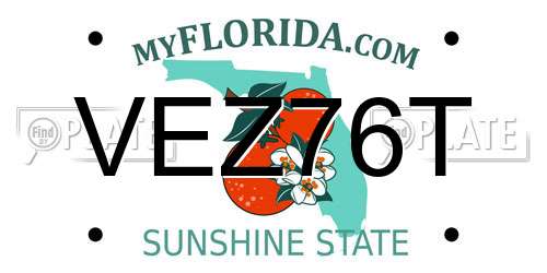 VEZ76T Florida License Plate