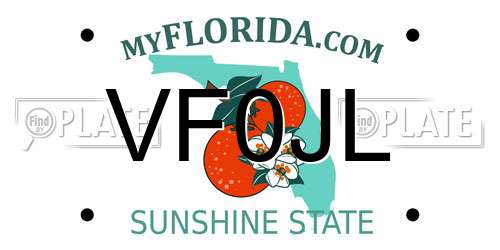 VF0JL Florida License Plate