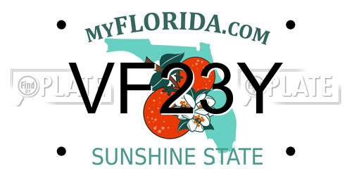 VF23Y Florida License Plate