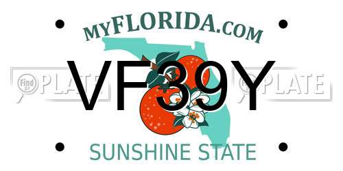VF39Y Florida License Plate