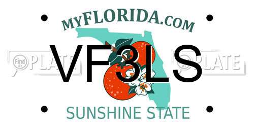 VF3LS Florida License Plate