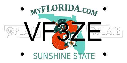 VF3ZE Florida License Plate