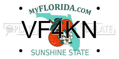 VF4KN Florida License Plate