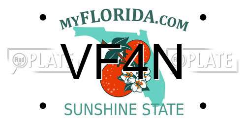 VF4N Florida License Plate