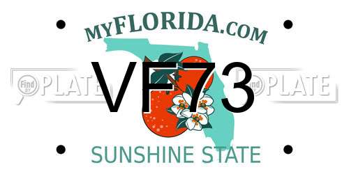 VF73 Florida License Plate