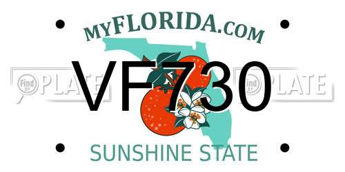 VF730 Florida License Plate