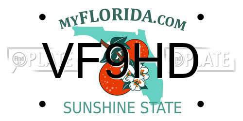 VF9HD Florida License Plate