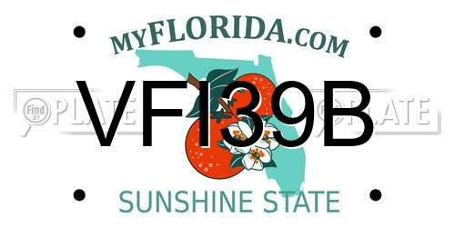 VFI39B Florida License Plate