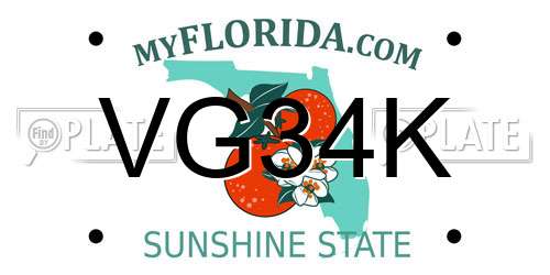 VG34K Florida License Plate