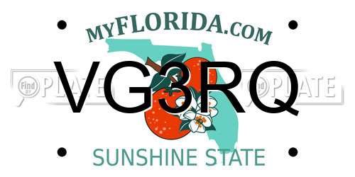 VG3RQ Florida License Plate