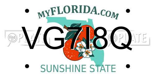VG7I8Q Florida License Plate